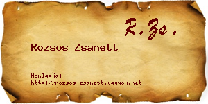 Rozsos Zsanett névjegykártya
